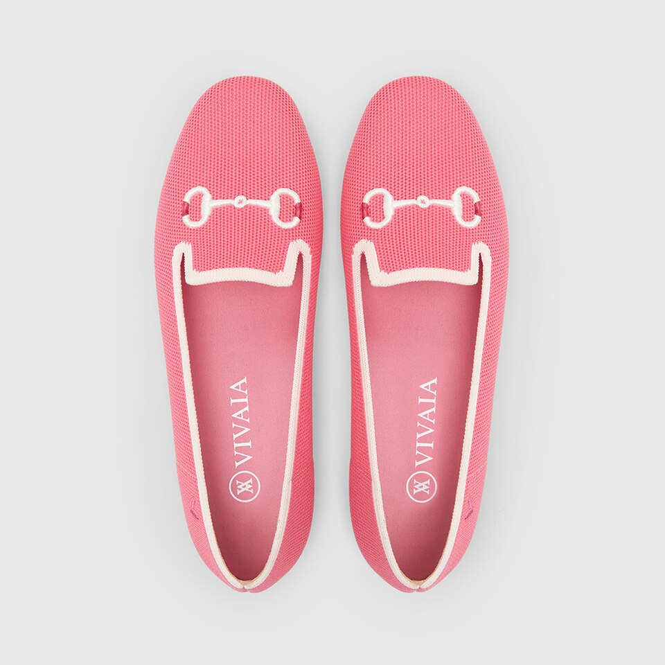 Eillen Round-toe Loafers in Coral Red | Women's Sustainable, Washable and Stylish Shoes | VIVAIA