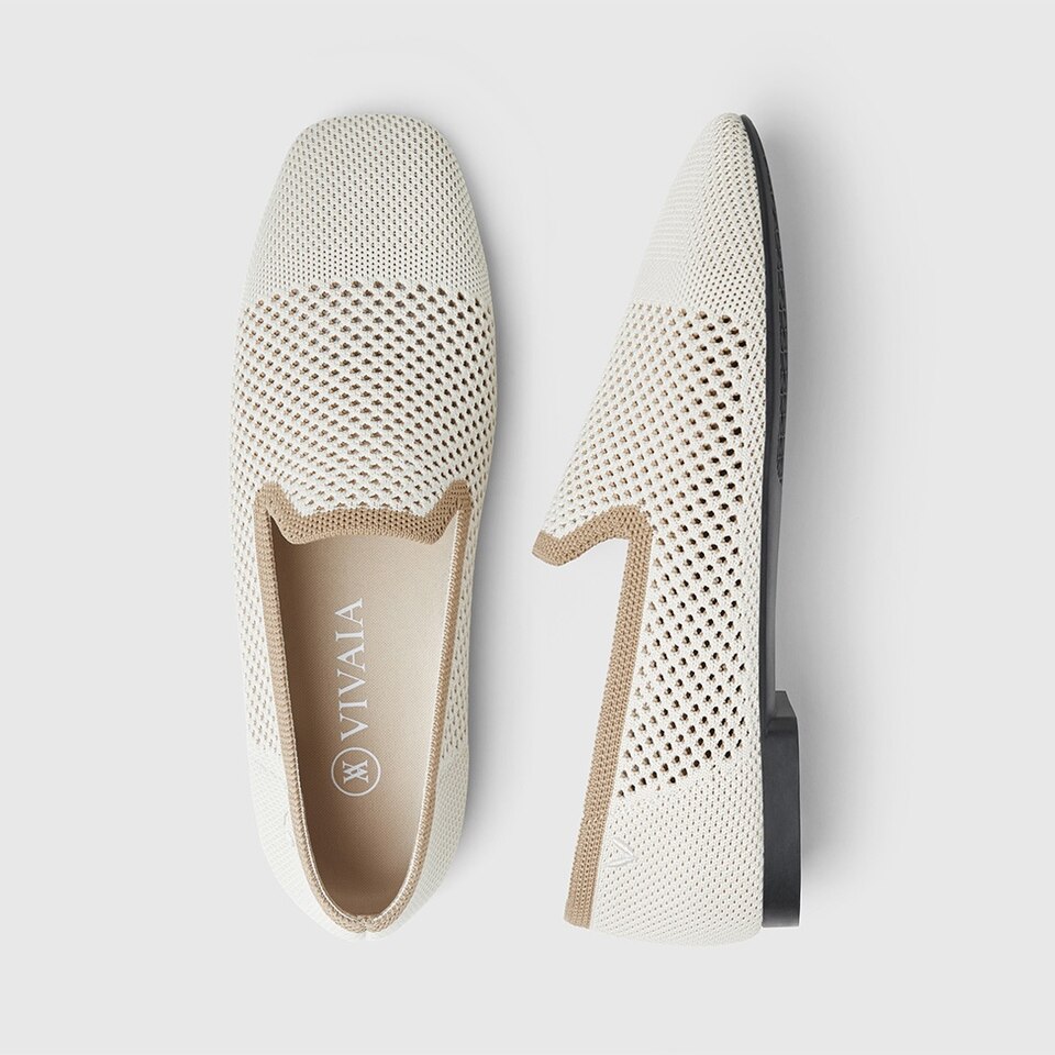 Reva Square-toe Loafers in Cream Ivory | Women's Sustainable, Washable and Stylish Shoes | VIVAIA