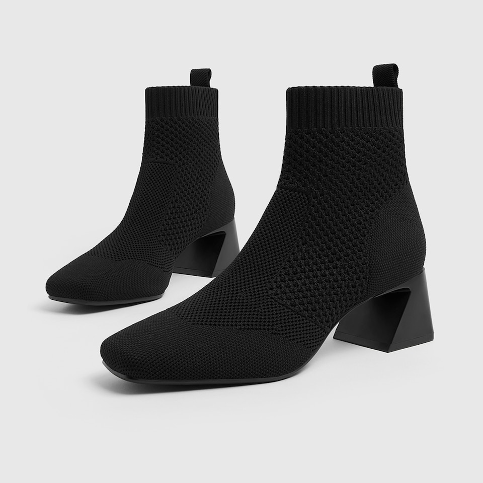 Melissa Square-toe Heeled Boots in Black | Women's Sustainable and Stylish Shoes | VIVAIA