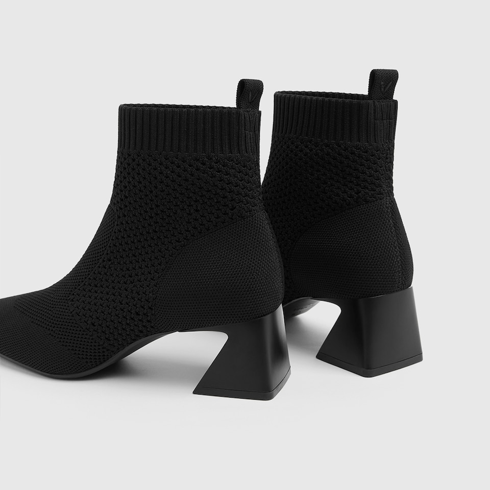 Melissa Square-toe Heeled Boots in Black | Women's Sustainable and Stylish Shoes | VIVAIA