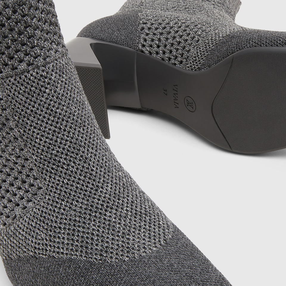 Melissa Square-toe Heeled Boots in Lava Gray | Women's Sustainable and Stylish Shoes | VIVAIA