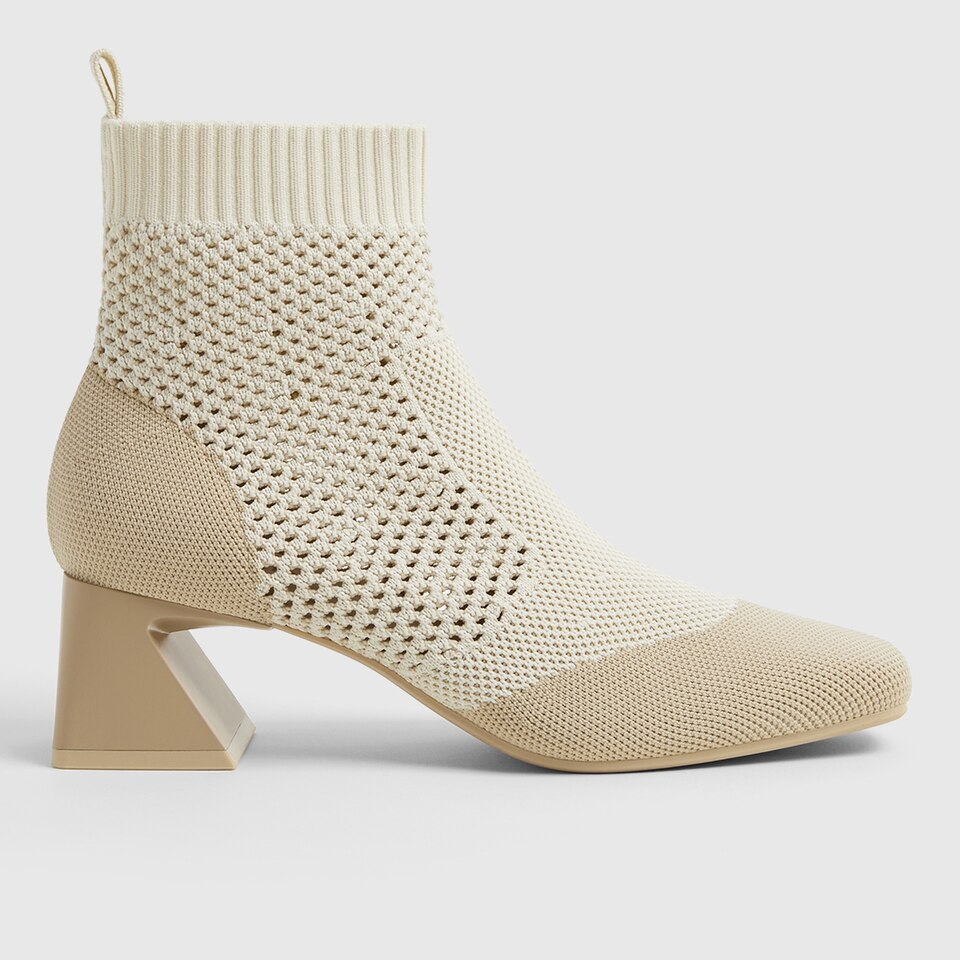 Melissa Square-toe Heeled Boots in Cream Ivory | Women's Sustainable and Stylish Shoes | VIVAIA