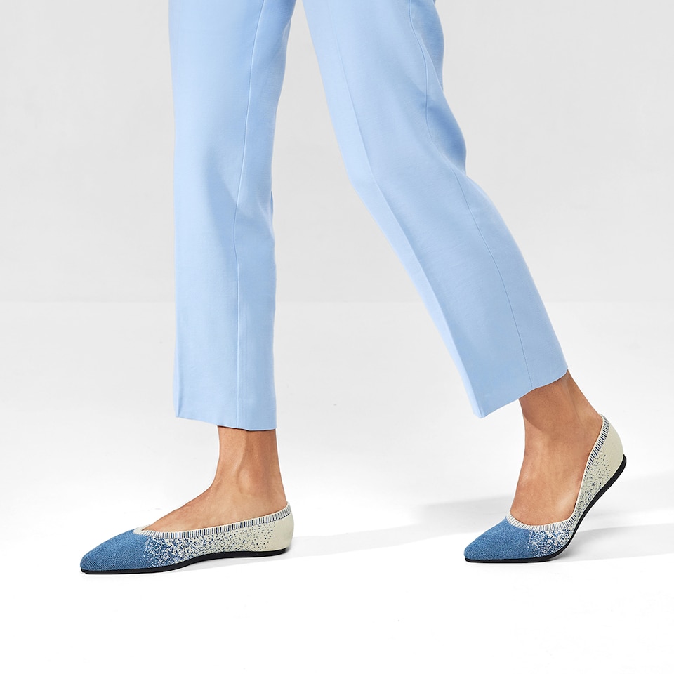 Aria 2.0 Pointy Flats in Starry Blue | Women's Sustainable, Washable and Stylish Shoes | VIVAIA