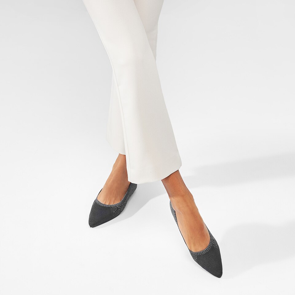 Aria 2.0 Pointy Flats in Starry Grey | Women's Sustainable, Washable and Stylish Shoes | VIVAIA