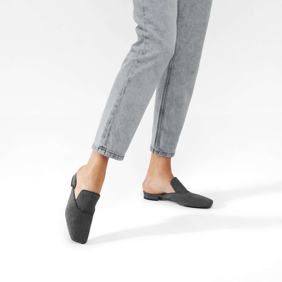 Marie Square-toe Mules in Rich Grey | Women's Sustainable and Stylish Shoes | VIVAIA