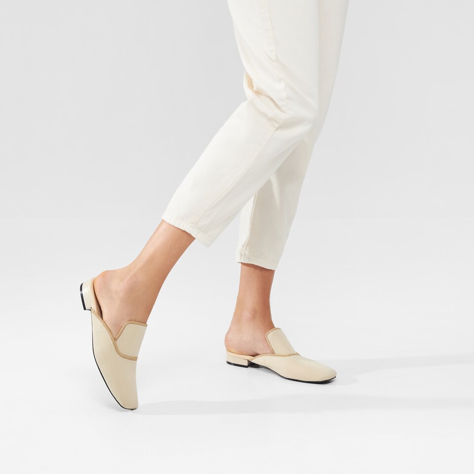 Marie Square-toe Mules in Cream Ivory | Women's Sustainable and Stylish Shoes | VIVAIA