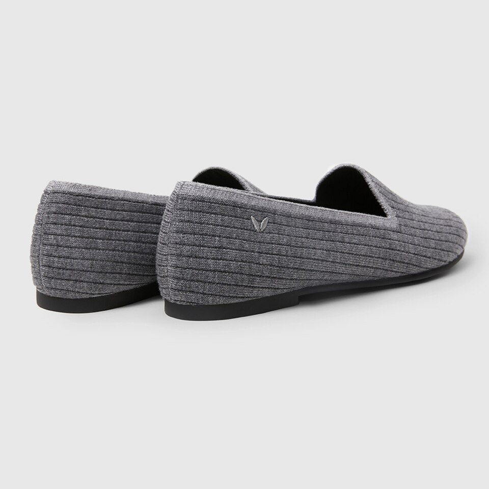 Kimberley Round-toe Wool Loafers in Rich Grey | Women's Sustainable, Washable and Stylish Shoes | VIVAIA