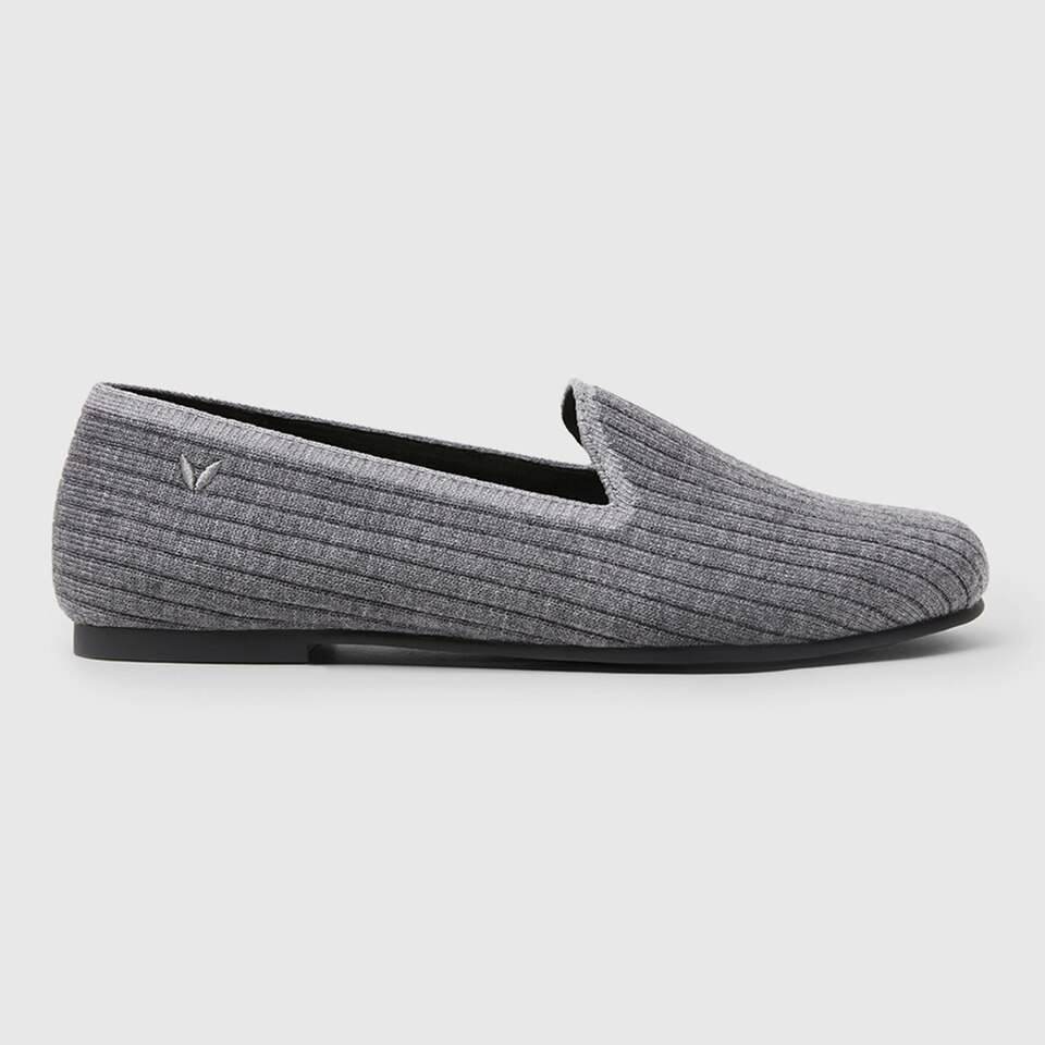 Kimberley Round-toe Wool Loafers in Rich Grey | Women's Sustainable, Washable and Stylish Shoes | VIVAIA