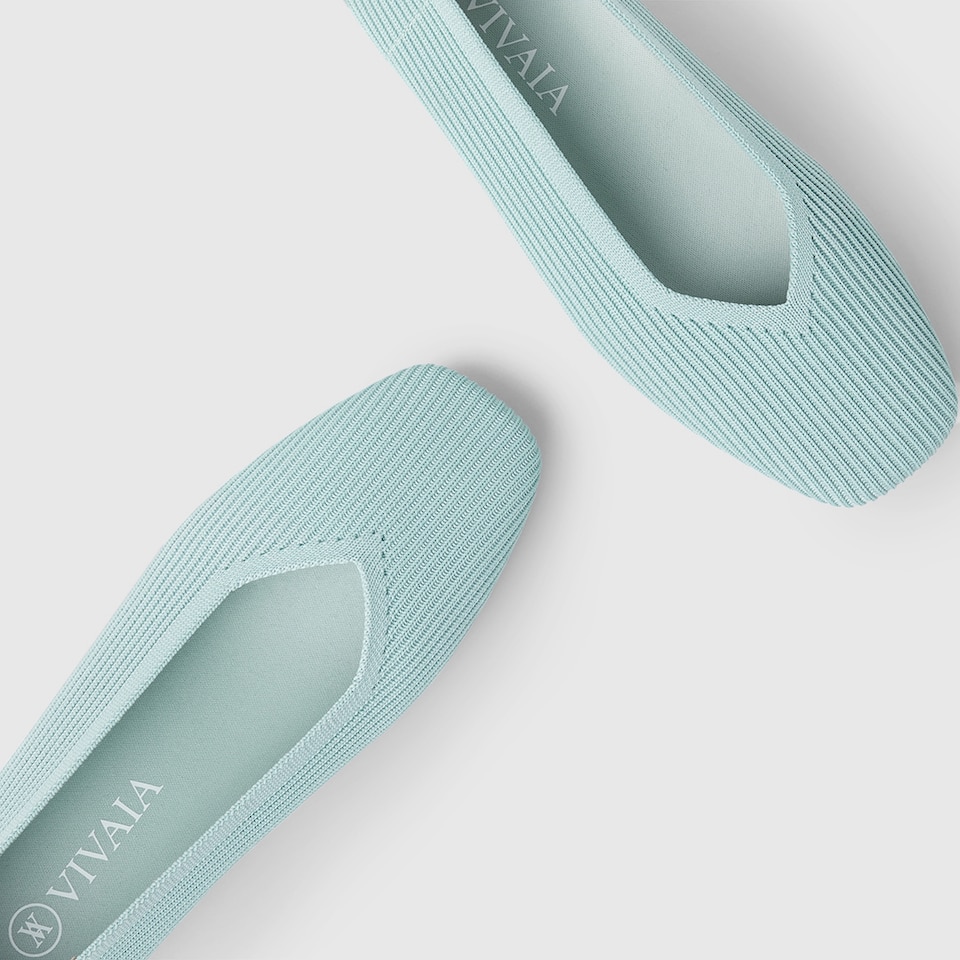 Margot Square-toe Flats in Mint Green | Women's Sustainable, Washable and Stylish Shoes | VIVAIA