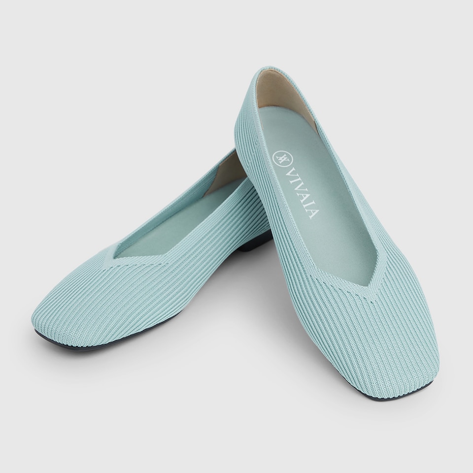 Margot Square-toe Flats in Mint Green | Women's Sustainable, Washable and Stylish Shoes | VIVAIA