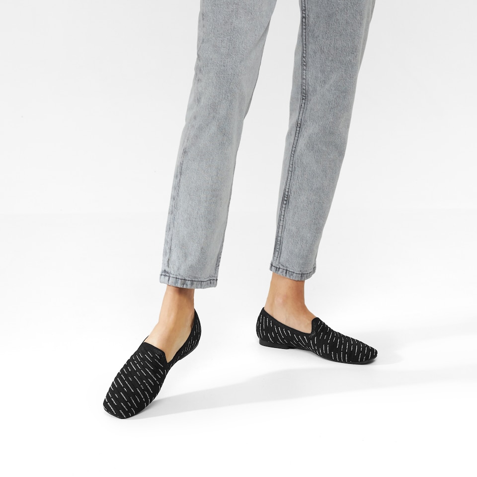 Marina Square-toe Loafers in Deep Ebony | Women's Sustainable, Washable and Stylish Black Shoes | VIVAIA