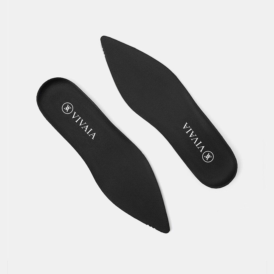 Breathable Pointed-toe Insoles in Solid Black | Accessories | VIVAIA