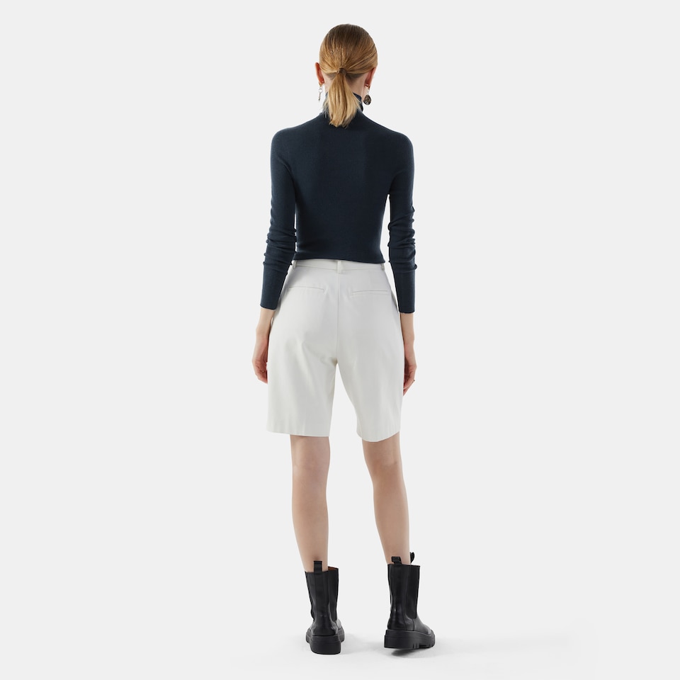 Elora Cashmere Roll Neck Top in Estate Blue | Women's Organic Recycled Comfy Knitwears | VIVAIA
