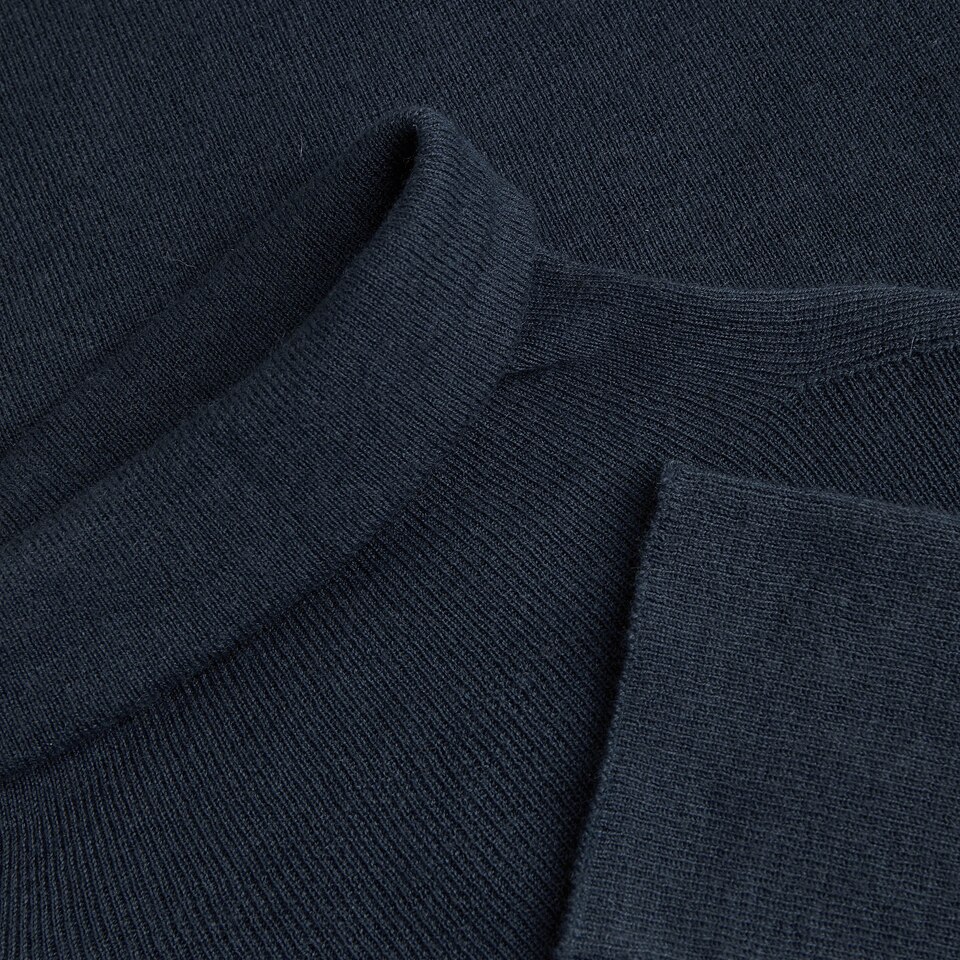 Elora Cashmere Roll Neck Top in Estate Blue | Women's Organic Recycled Comfy Knitwears | VIVAIA