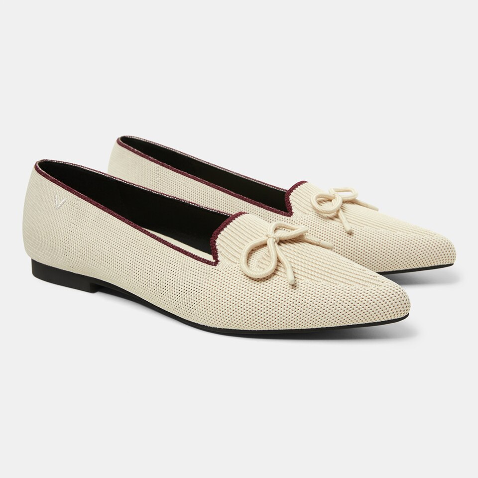 Eartha Pointy Flats in Cream Ivory | Women's Sustainable, Washable and Stylish Shoes | VIVAIA