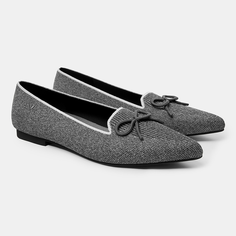 Eartha Pointy Flats in Rich Grey | Women's Sustainable, Washable and Stylish Shoes | VIVAIA