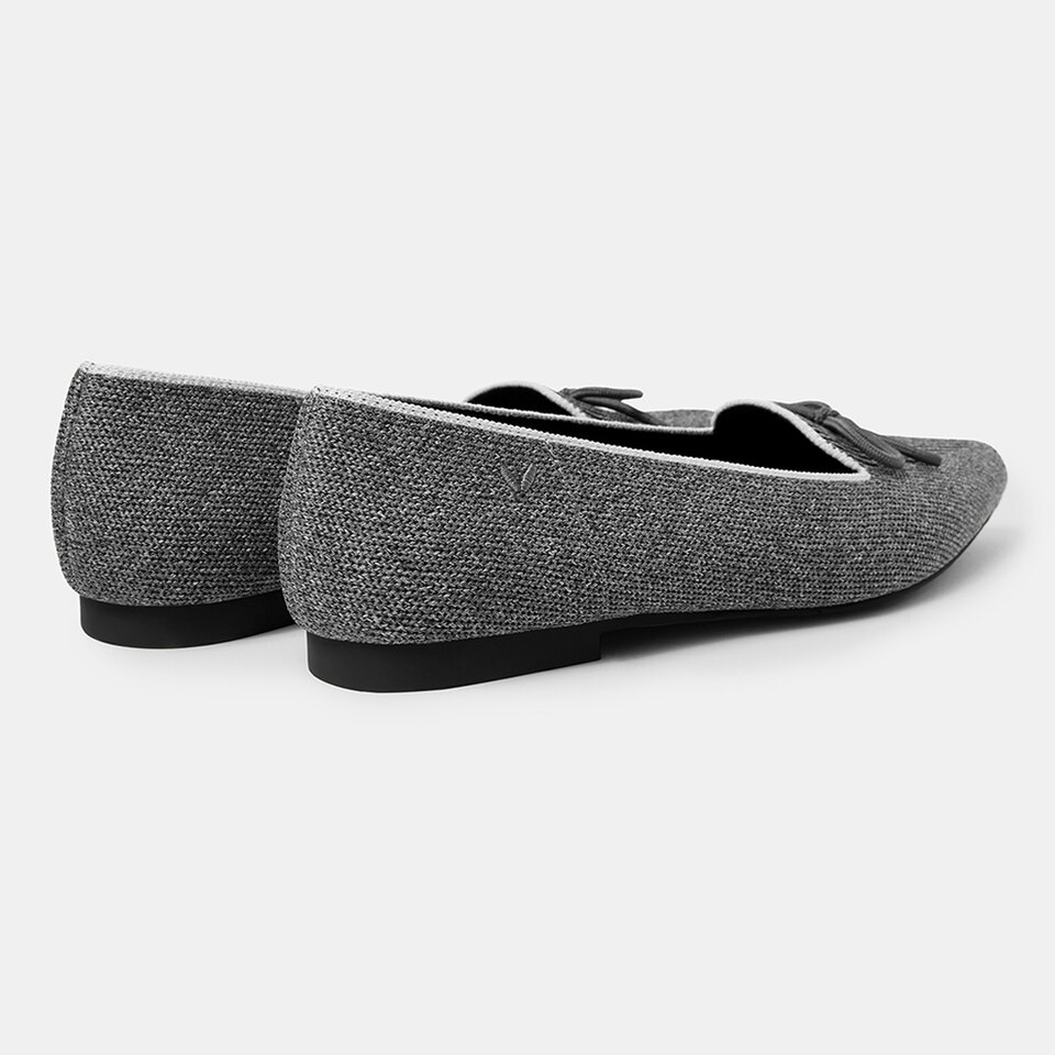 Eartha Pointy Flats in Rich Grey | Women's Sustainable, Washable and Stylish Shoes | VIVAIA