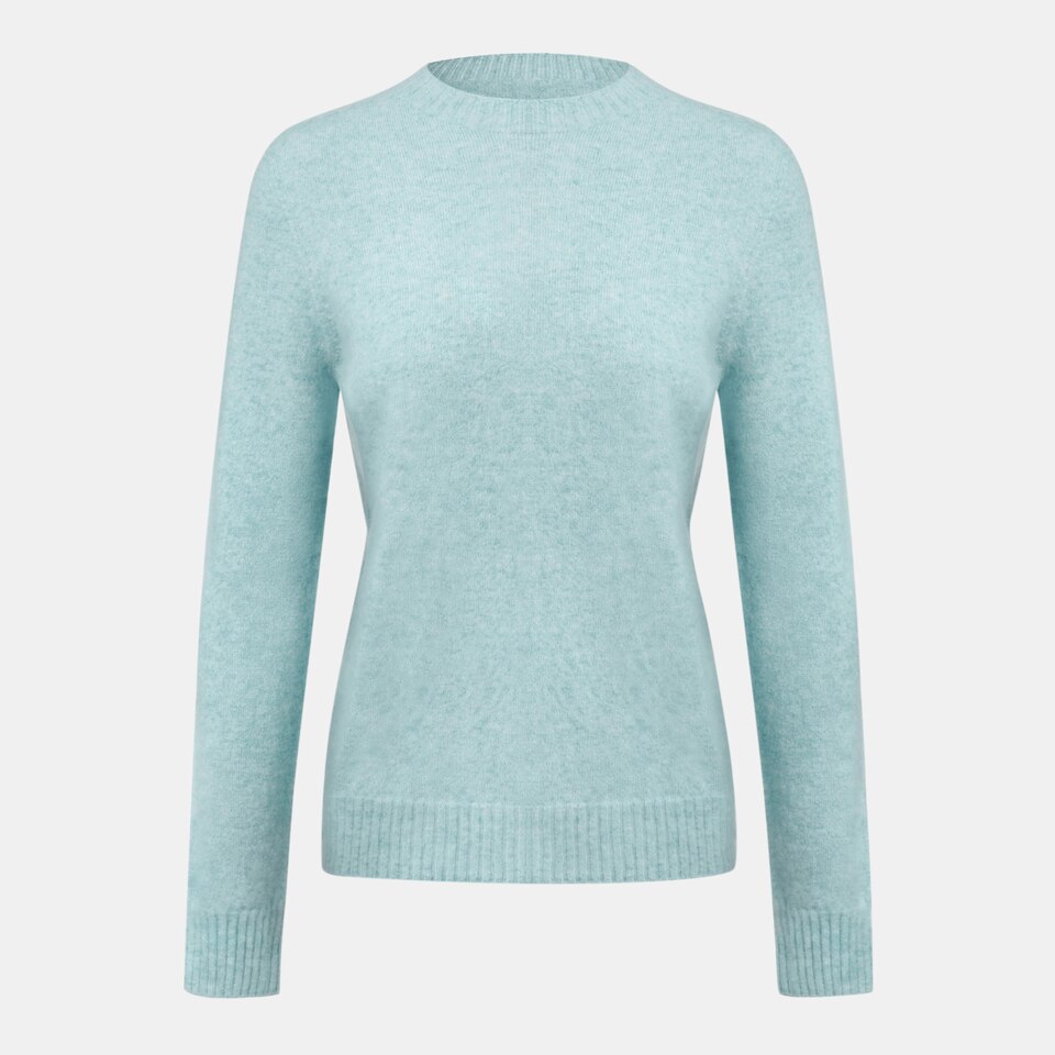 Kate Cashmere Sweater in Cloud Blue | Women's 100% Organic Comfy Knitwears | VIVAIA