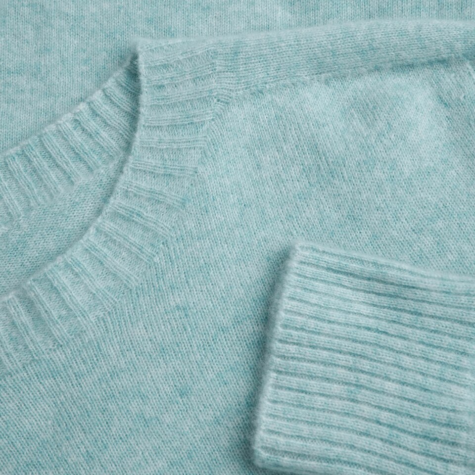 Kate Cashmere Sweater in Cloud Blue | Women's 100% Organic Comfy Knitwears | VIVAIA
