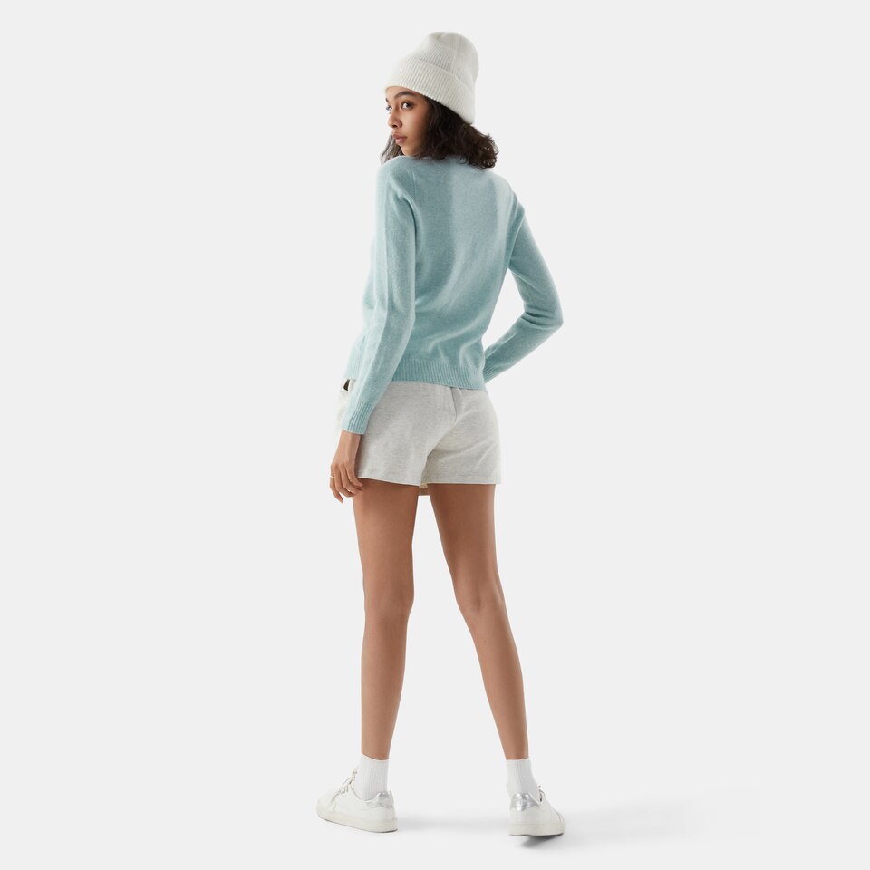 Kate Cashmere Sweater in Cloud Blue | Women's 100% Organic Comfy Knitwears | VIVAIA