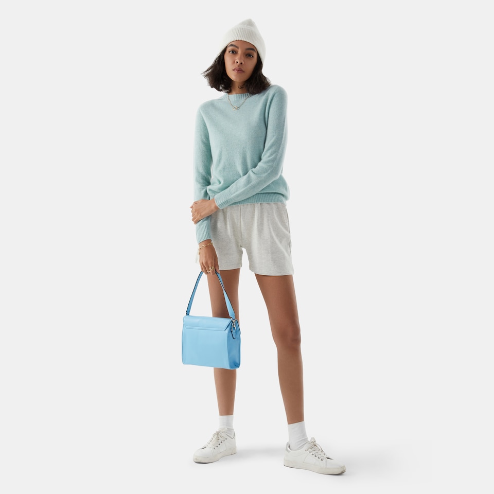 Kate Cashmere Sweater in Cloud Blue | Women's 100% Organic Comfy Knitwears | VIVAIA