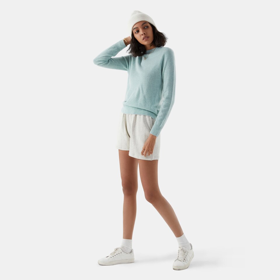 Kate Cashmere Sweater in Cloud Blue | Women's 100% Organic Comfy Knitwears | VIVAIA