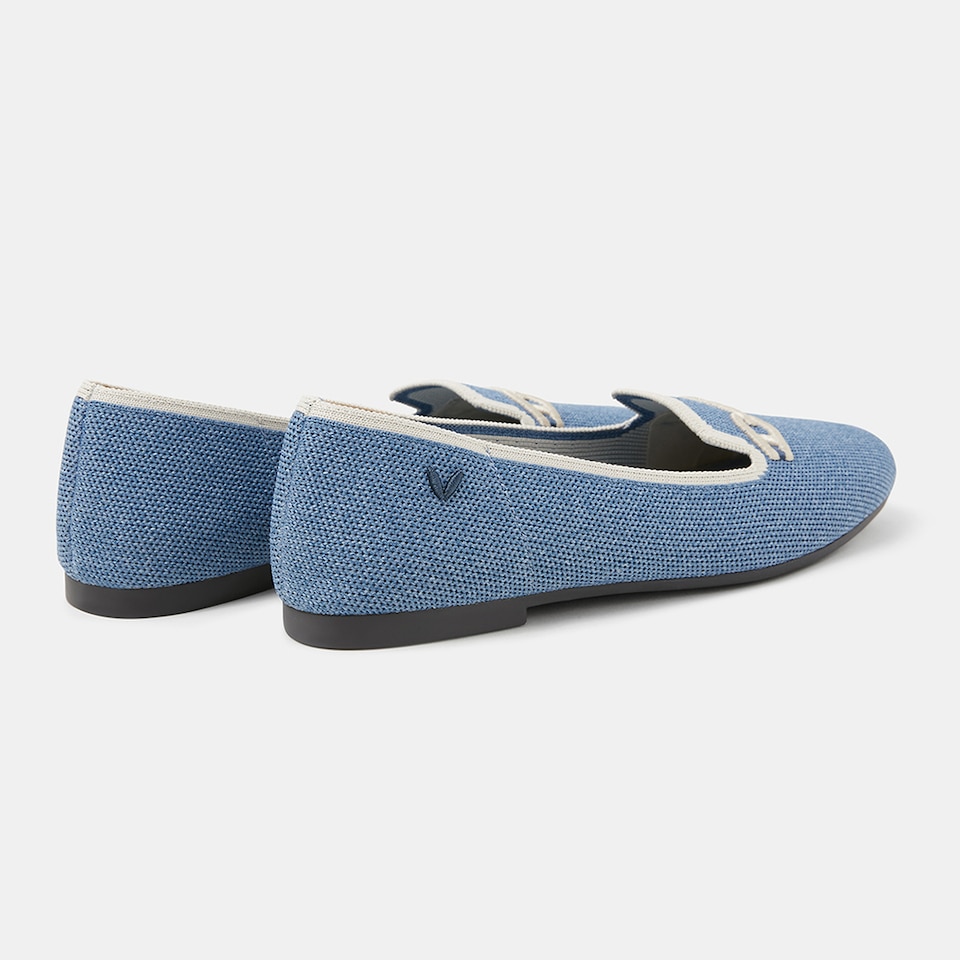 Eileen Round-Toe Patterned Loafers in Carolina Blue-Women's Everyday Heel Shoes | VIVAIA