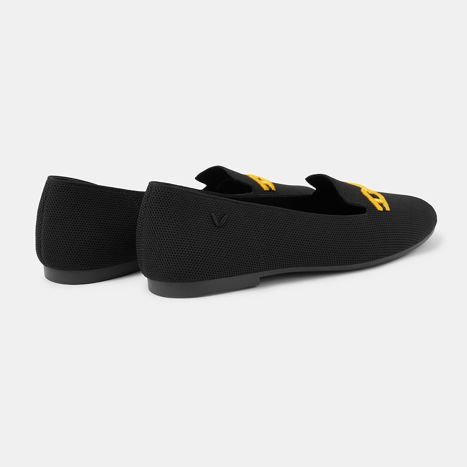 Eileen Round-Toe Patterned Loafers in Solid Black-Women's Everyday Heel Shoes | VIVAIA