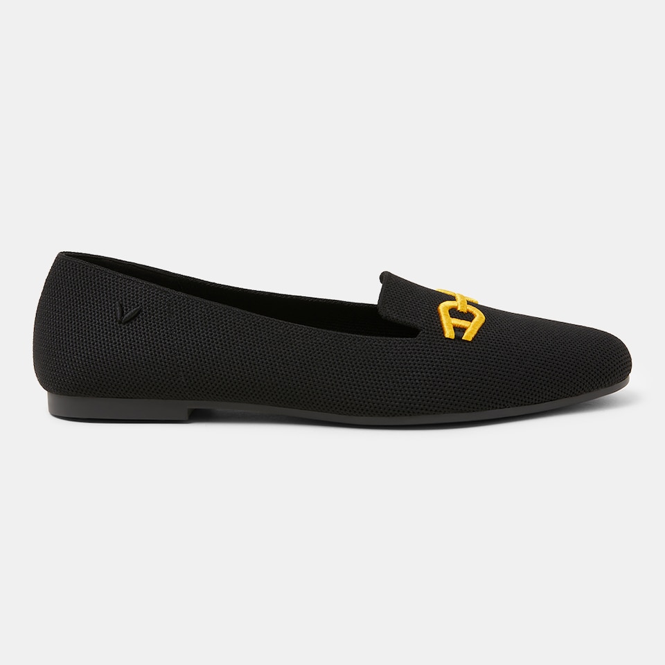 Eileen Round-Toe Patterned Loafers in Solid Black-Women's Everyday Heel Shoes | VIVAIA