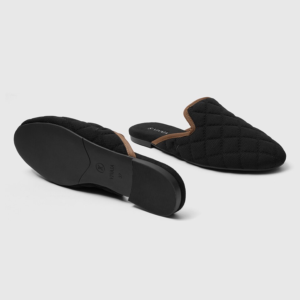 Sherry Round-toe Mules in Black | Women's Sustainable, Washable and Stylish Shoes | VIVAIA.