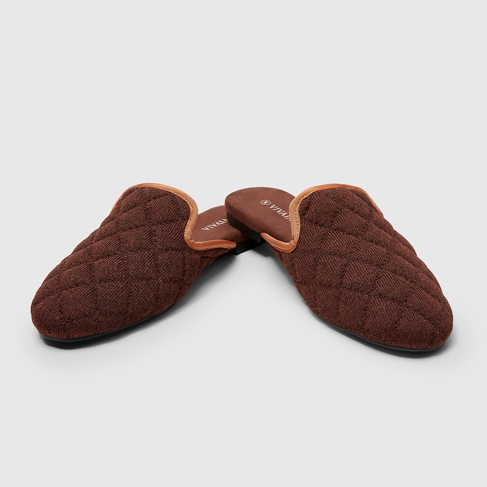 Sherry Mules in Brick Brown | Women's Sustainable and Stylish Shoes | VIVAIA