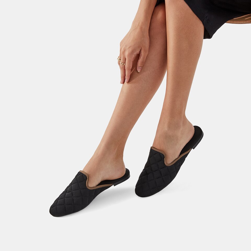 Sherry Round-toe Mules in Black | Women's Sustainable, Washable and Stylish Shoes | VIVAIA.