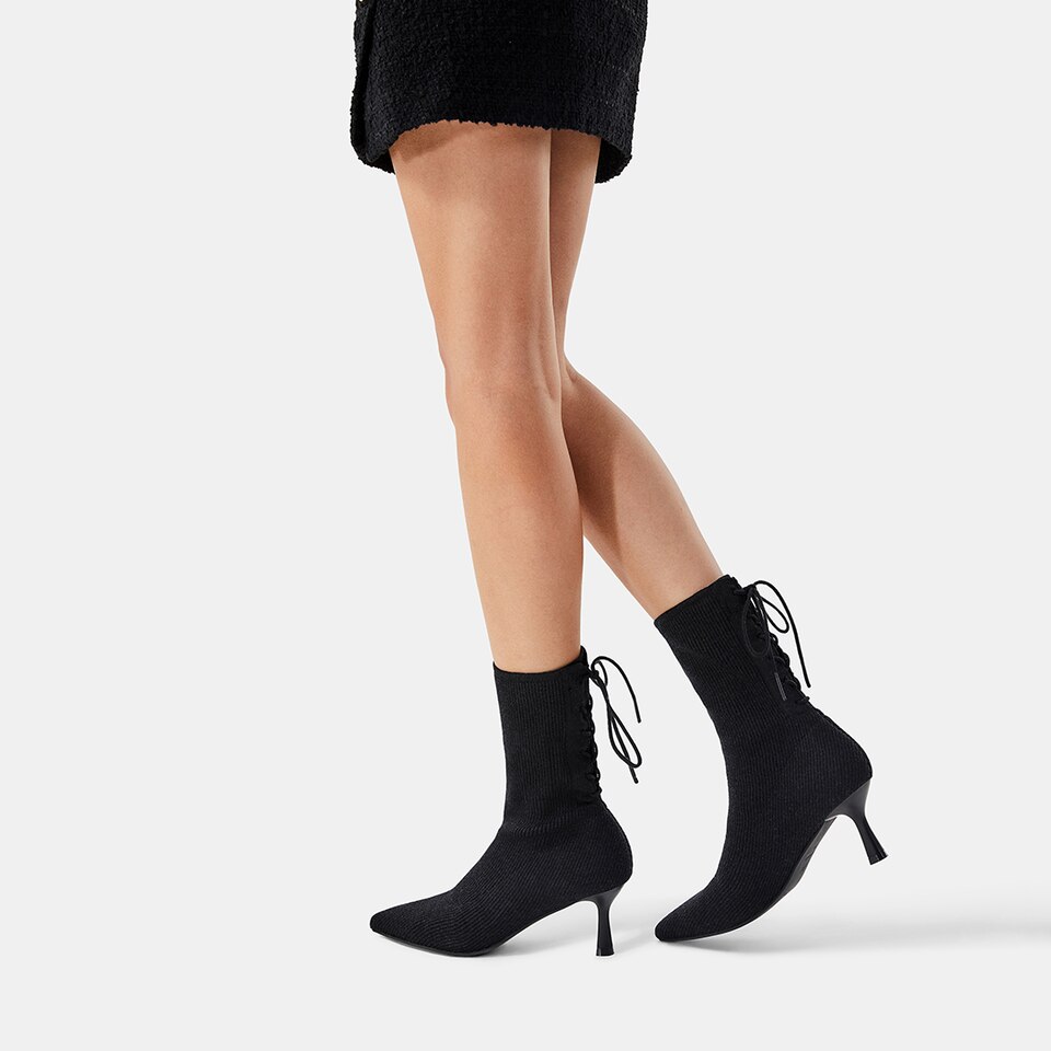 Phoebe Kitten Heel Boots in Black | Women's Sustainable and Stylish Shoes | VIVAIA