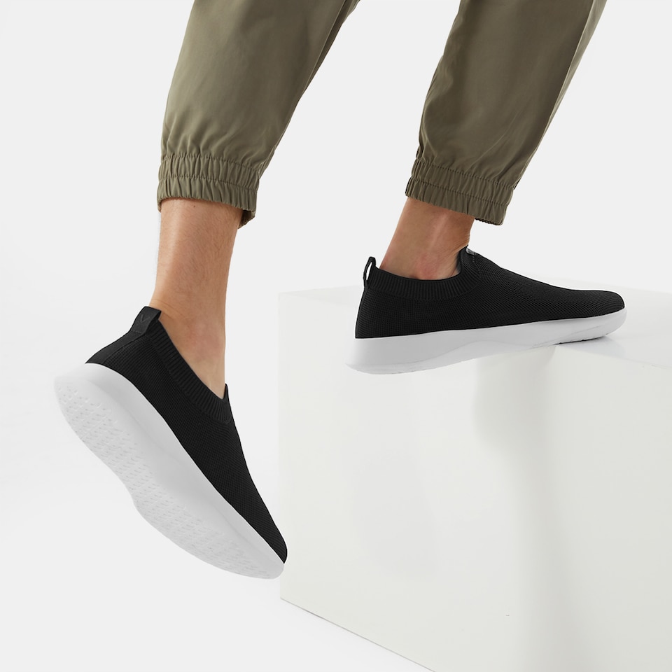 Bernie Waterproof Slip on Sneakers in Solid Black | Men's Sustainable and Stylish Shoes | VIVAIA