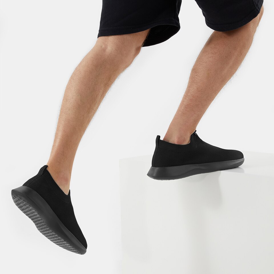 Bernie Waterproof Slip on Sneakers in Solid Black | Men's Shoes | VIVAIA