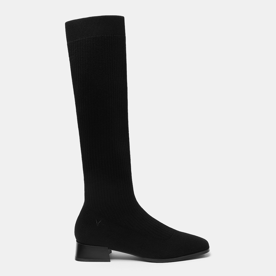Tara Square-toe Wool Riding Boots in Black | Women's Sustainable and Stylish Shoes | VIVAIA