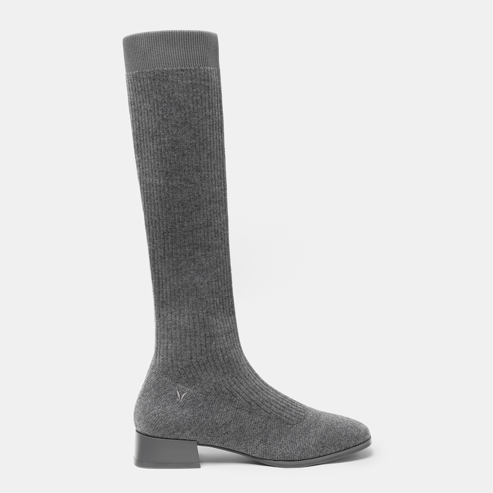Tara Square-toe Wool Riding Boots in Pale Grey | Women's Sustainable and Stylish Shoes | VIVAIA