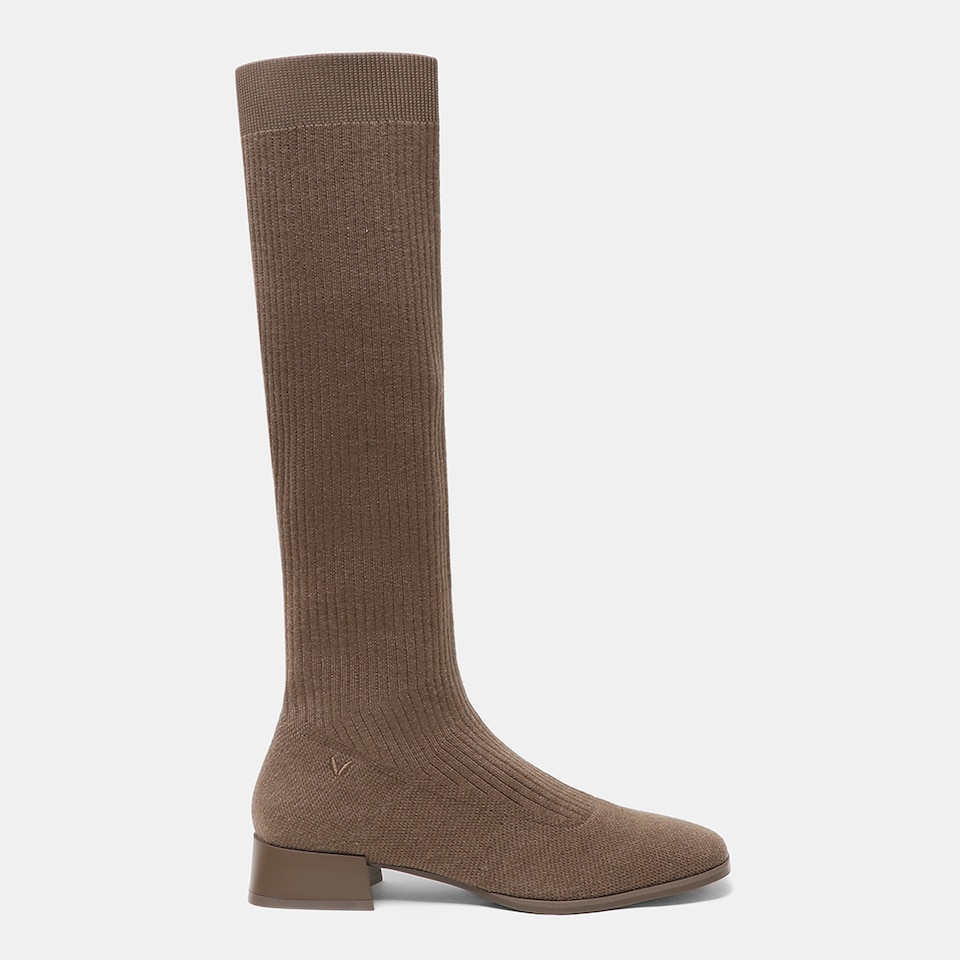 Tara Square-toe Wool Riding Boots in Peanut Brown | Women's Sustainable and Stylish Shoes | VIVAIA