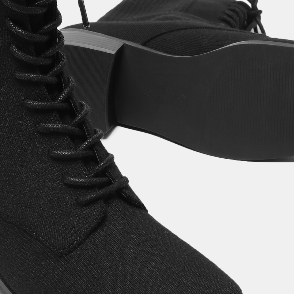 Tammy Square-toe Wool Boots in Solid Black | Women's Sustainable and Stylish Shoes | VIVAIA