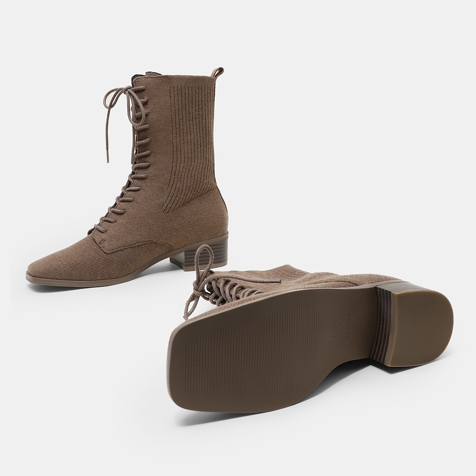Tammy Square-toe Wool Boots in Tan Russet | Women's Sustainable and Stylish Shoes | VIVAIA