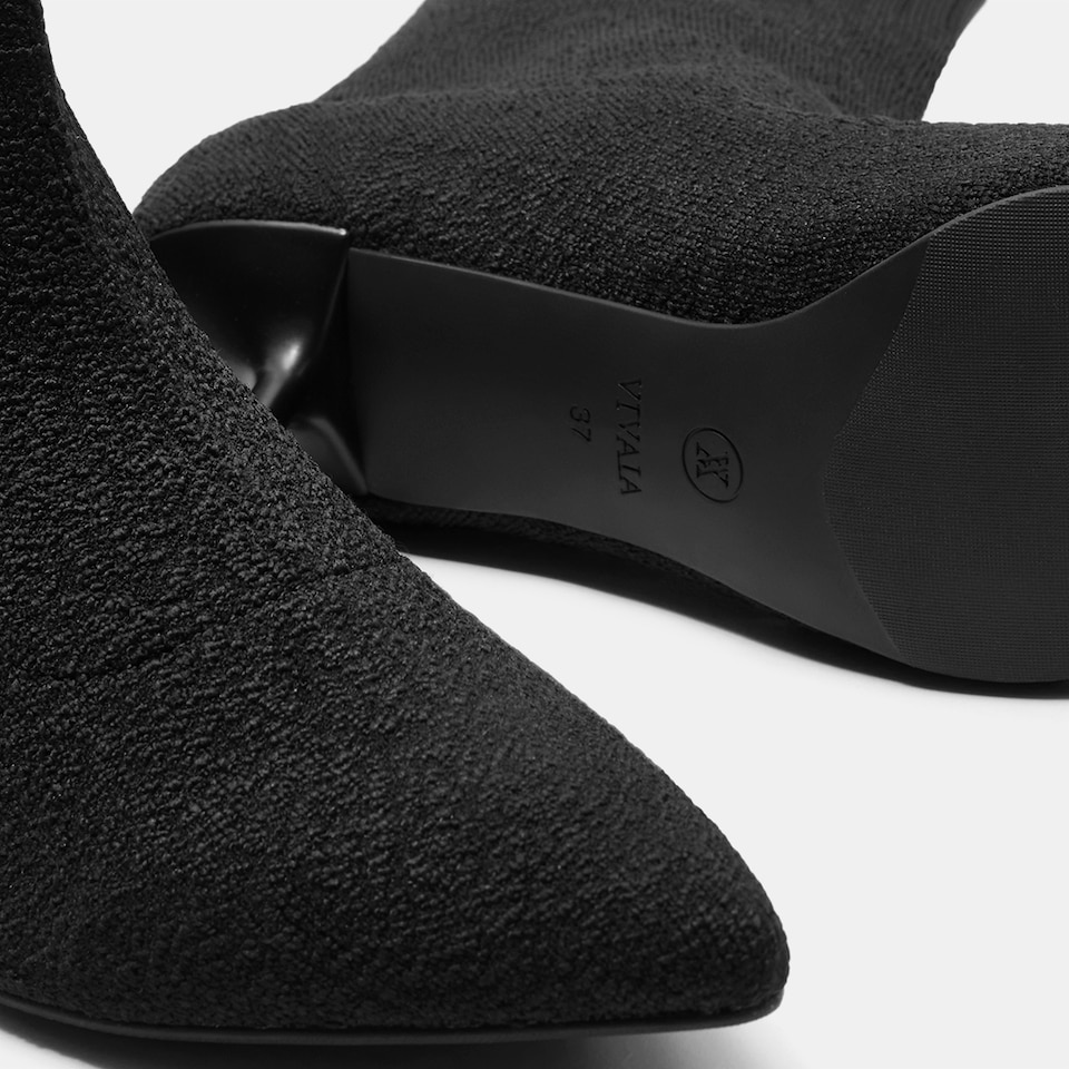 Louise Pointy Kitten Heel Boots in Solid Black | Women's Sustainable and Stylish Shoes | VIVAIA