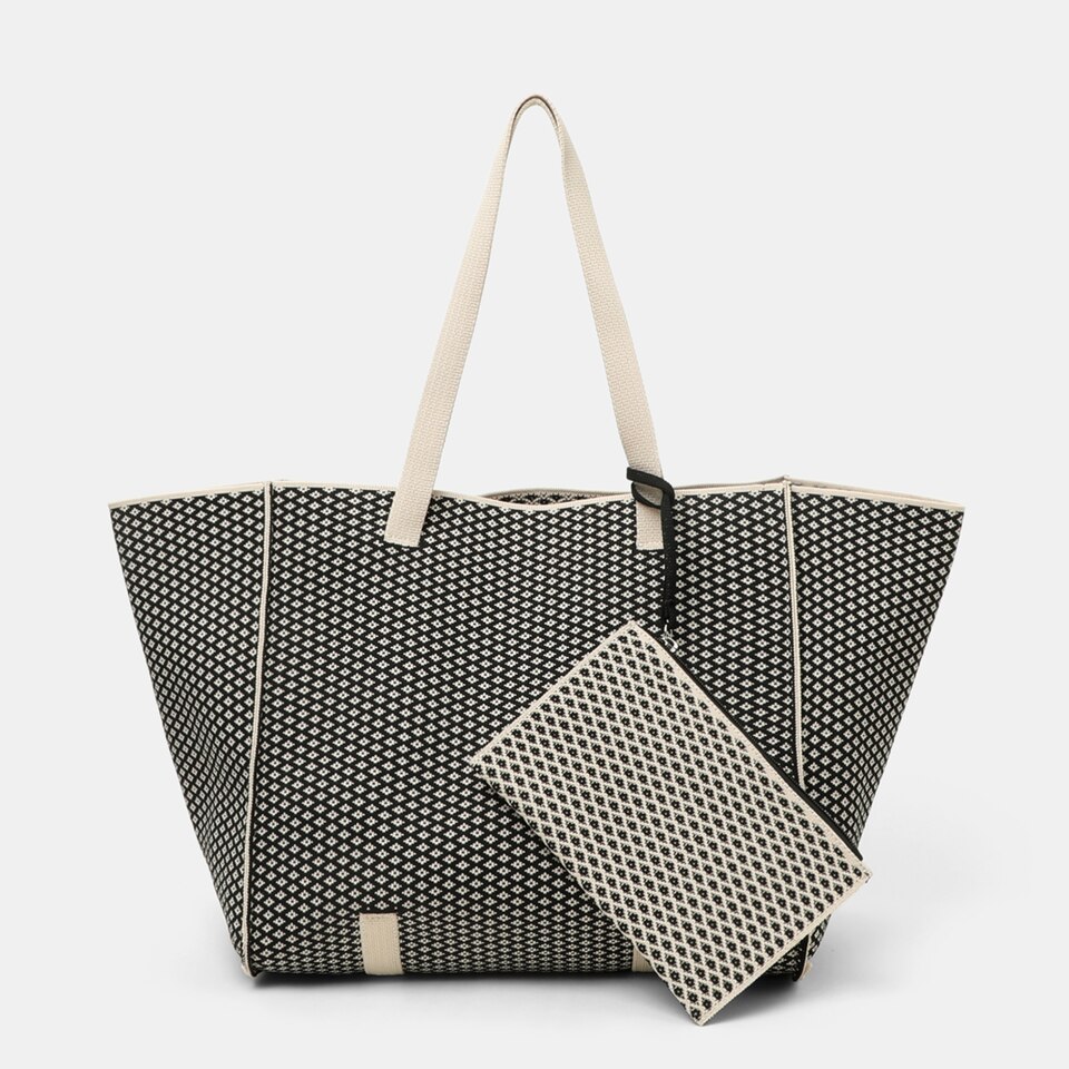 Hallie Tote Bag in Diamond | Women's Sustainable, Washable and Stylish Bags | VIVAIA