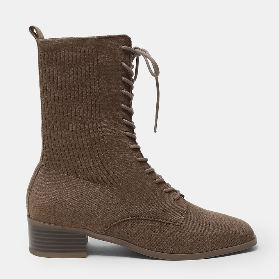 Tammy Square-toe Wool Boots in Tan Russet | Women's Sustainable and Stylish Shoes | VIVAIA