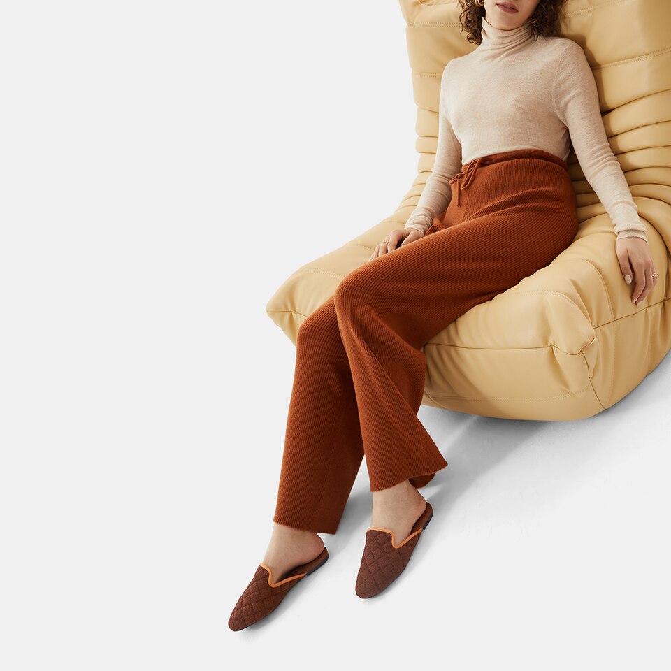 Sherry Mules in Brick Brown | Women's Sustainable and Stylish Shoes | VIVAIA