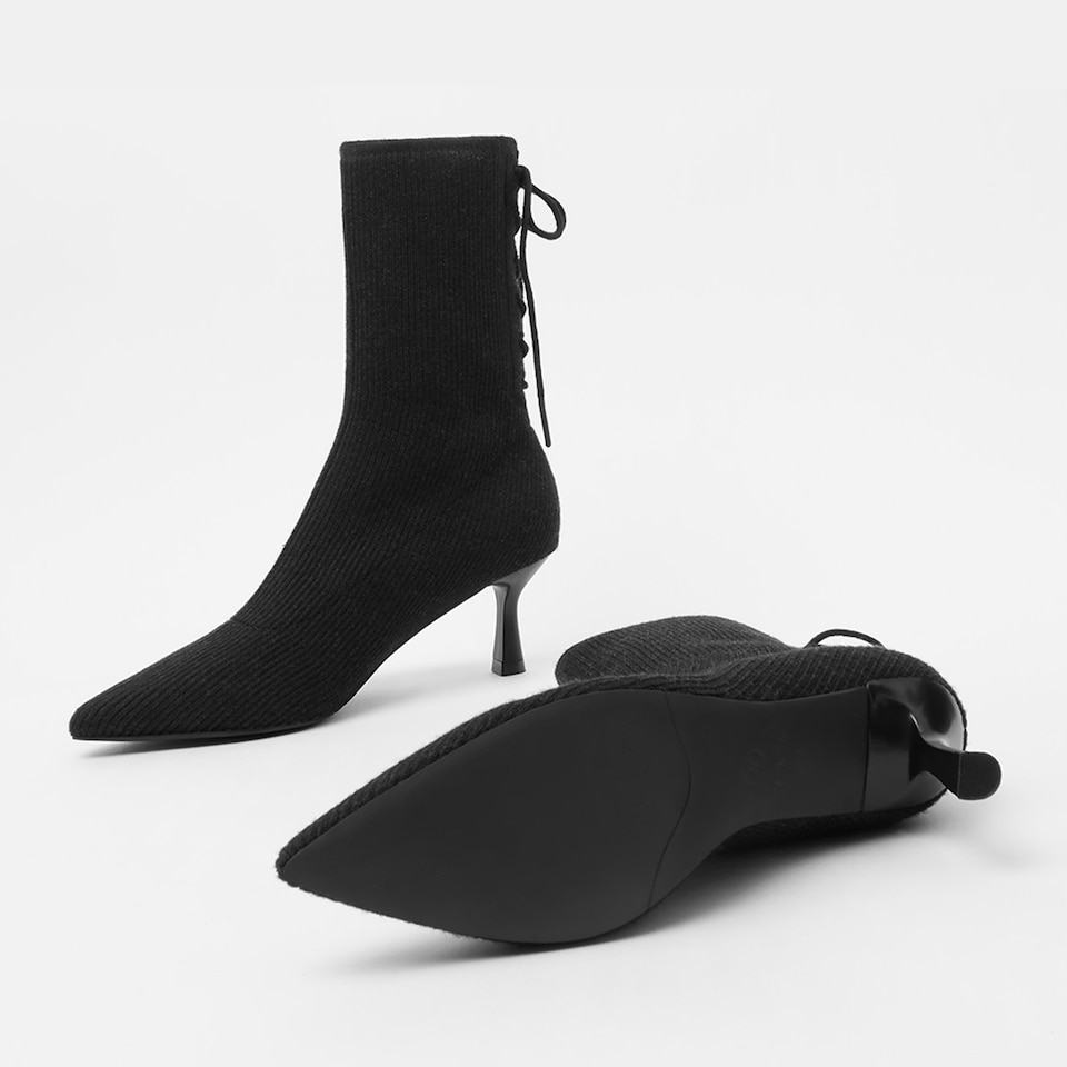 Phoebe Kitten Heel Boots in Black | Women's Sustainable and Stylish Shoes | VIVAIA