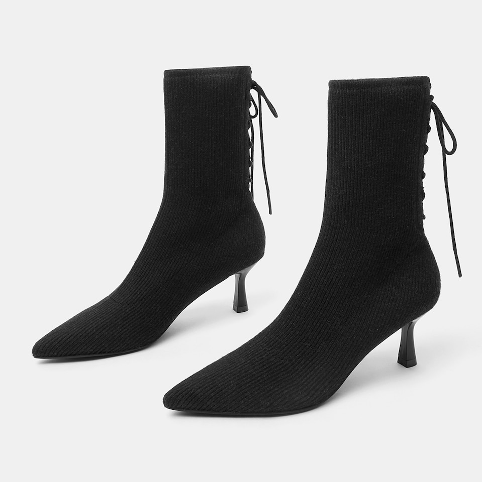 Phoebe Kitten Heel Boots in Black | Women's Sustainable and Stylish Shoes | VIVAIA