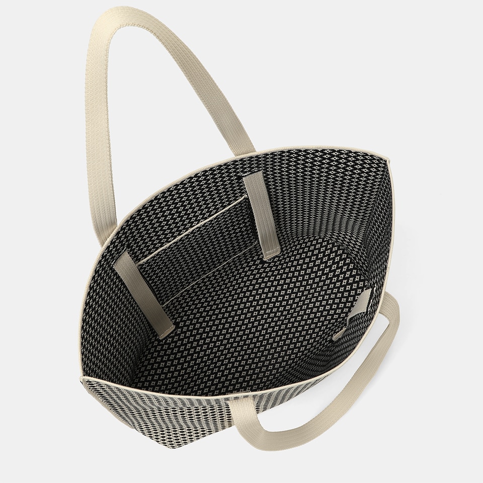 Zaneta Tote Bag in Black White | Women's Sustainable, Washable and Stylish Bags | VIVAIA