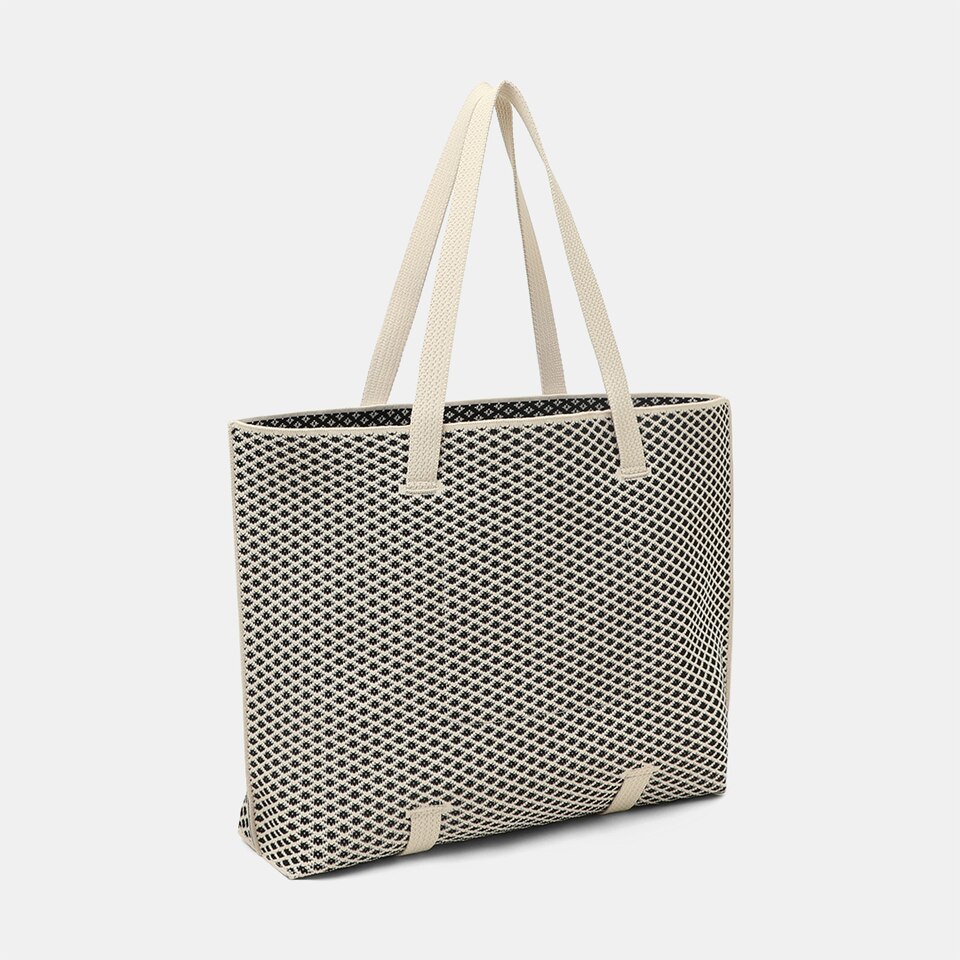 Zaneta Tote Bag in Black White | Women's Sustainable, Washable and Stylish Bags | VIVAIA
