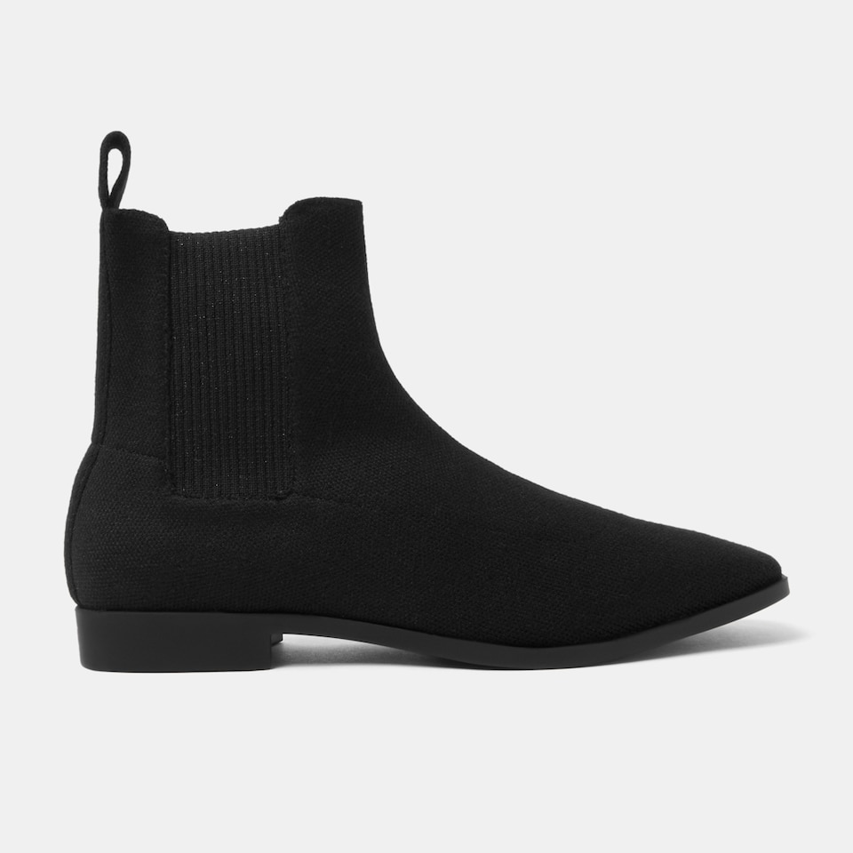 Rachel Square-toe Wool Ankle Boots in Black | Women's Sustainable and Stylish Shoes | VIVAIA