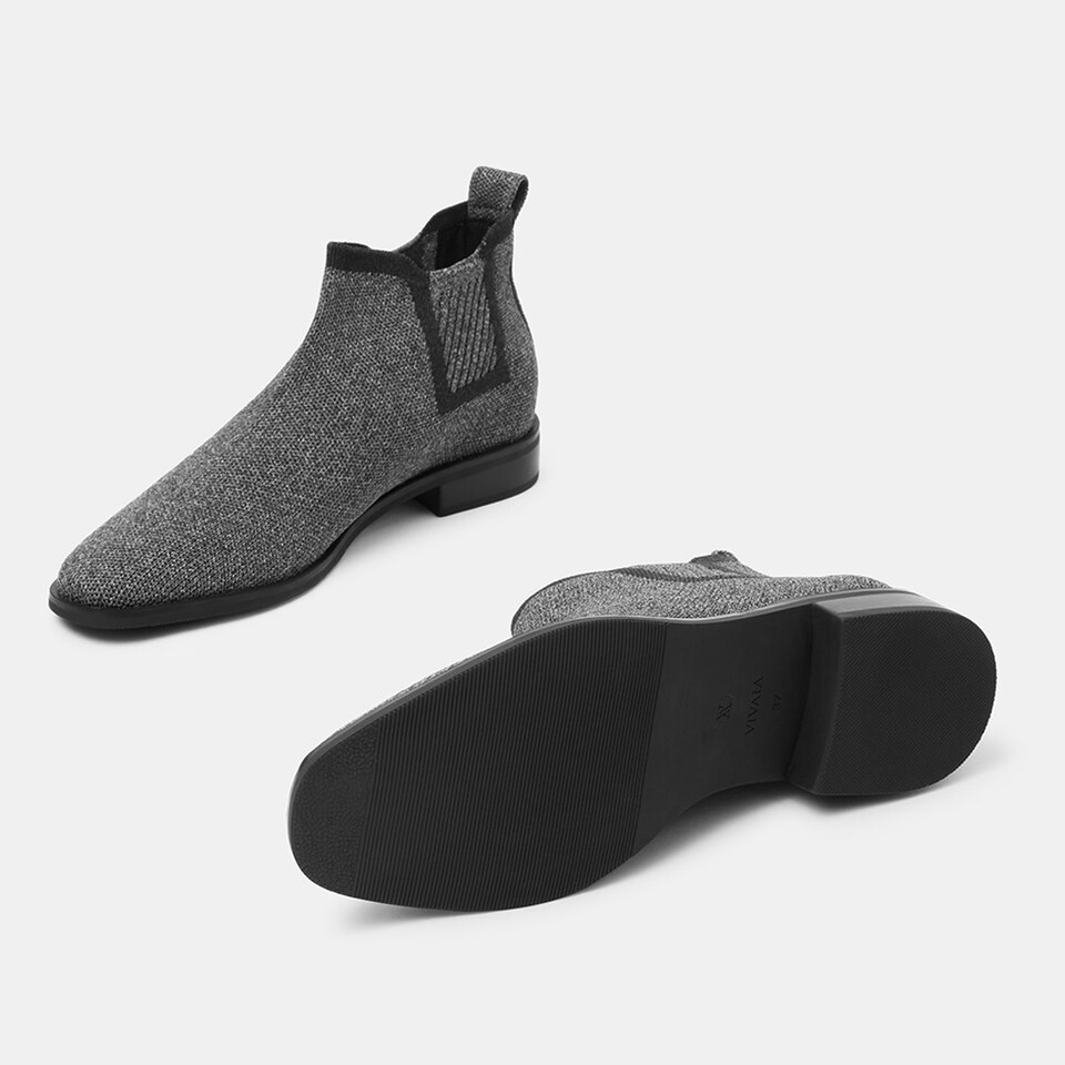 Ryan Chelsea Heeled Boots in Rich Grey- Women's Sustainable and Stylish Shoes | VIVAIA
